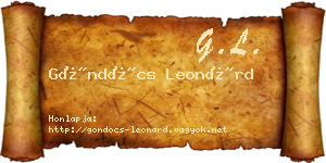 Göndöcs Leonárd névjegykártya